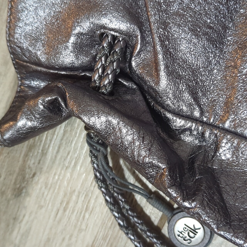 The Sak Metallic Silver Leather Shoulder Bag - Picture 2 of 5